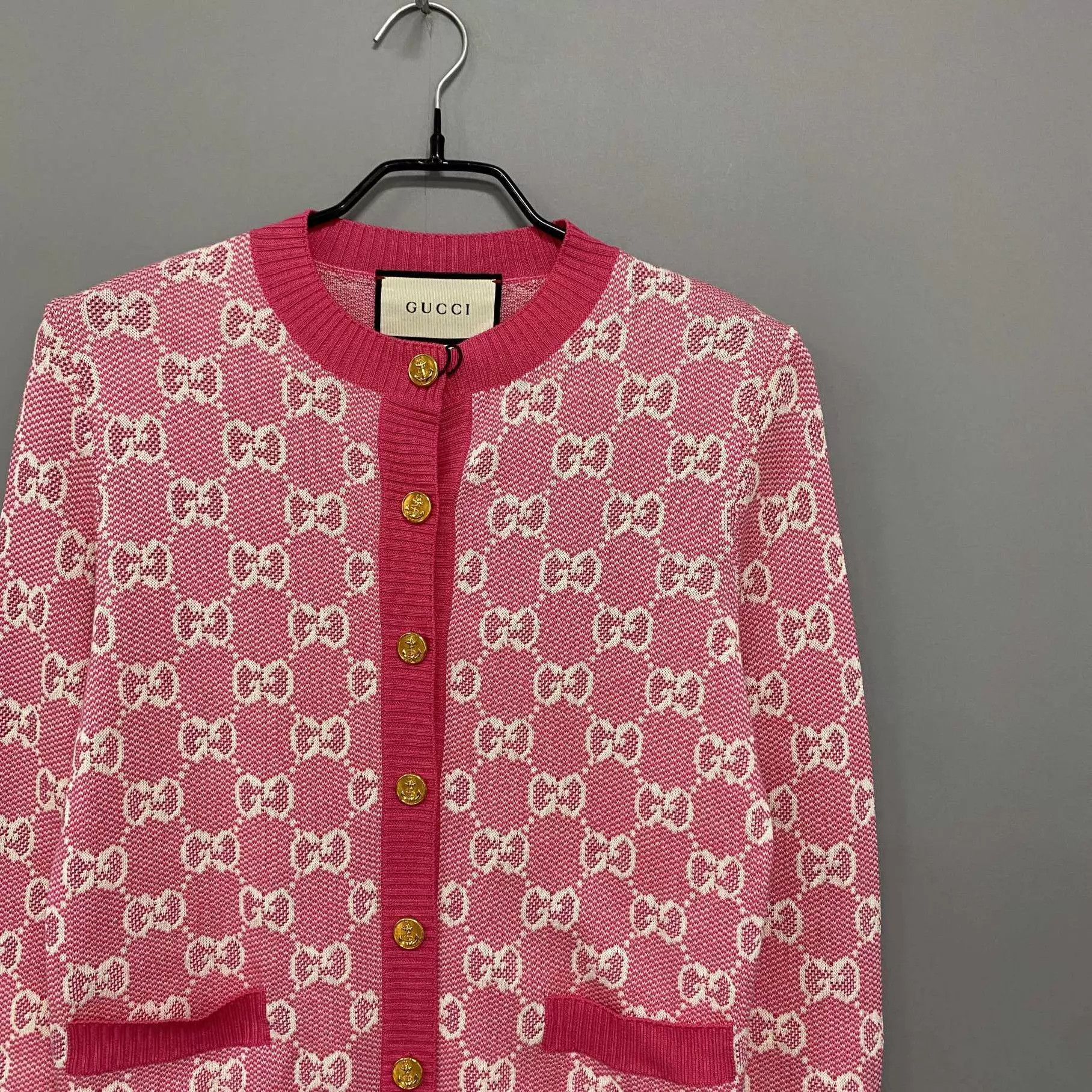 Gucci GUCCI GG Pink Gold Button Cardigan Women's XXS Size XXS / US 00 / IT 34 - 2 Thumbnail