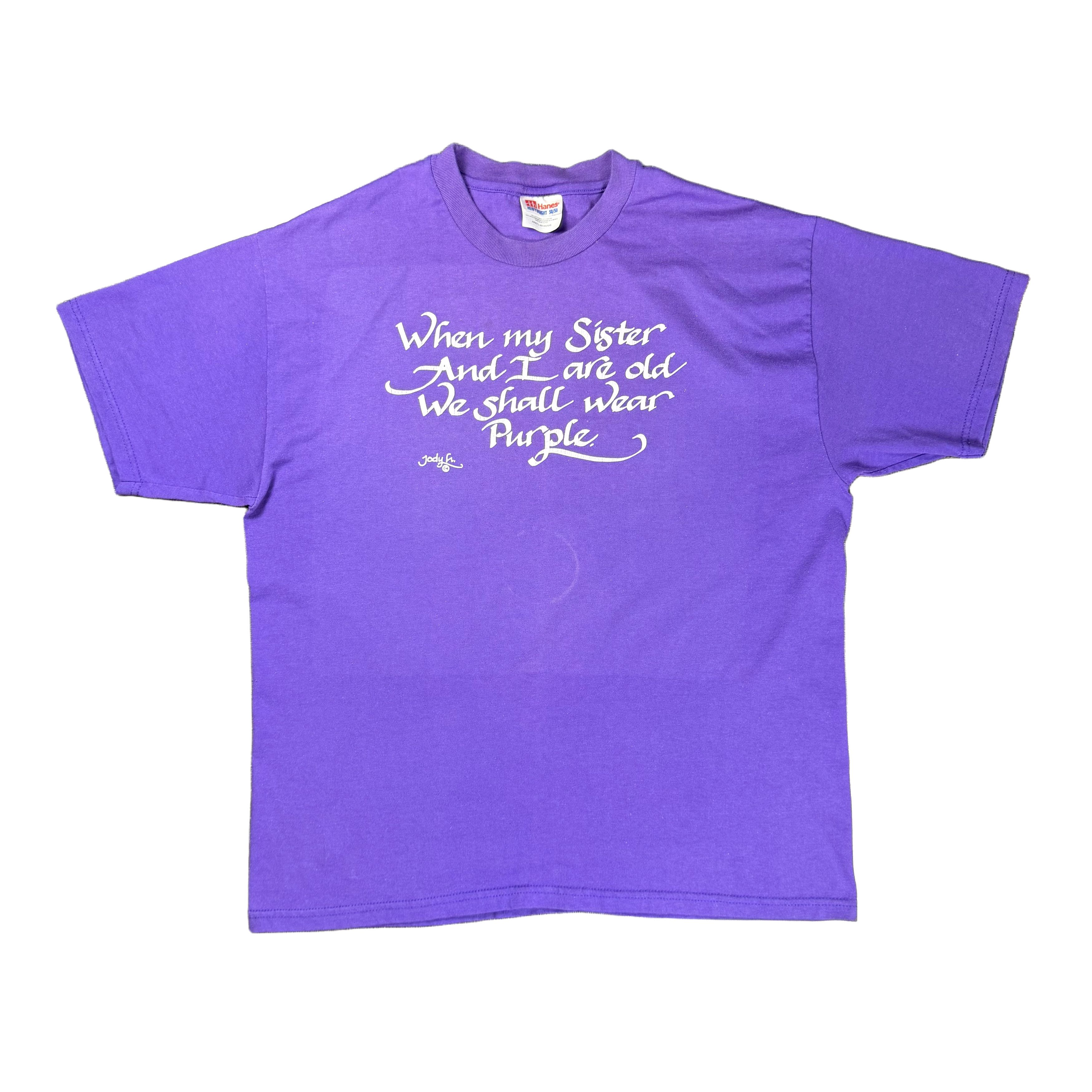 Vintage Vintage Hanes Heavyweight We Shall Wear Purple Jody H Tee XL Size US XL / EU 56 / 4 - 2 Thumbnail