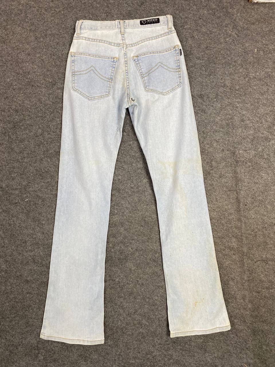 image of Xoxo Jeans Bootcut Flare Distressed Denim Made In Usa in Light Blue, Women's (Size 26)