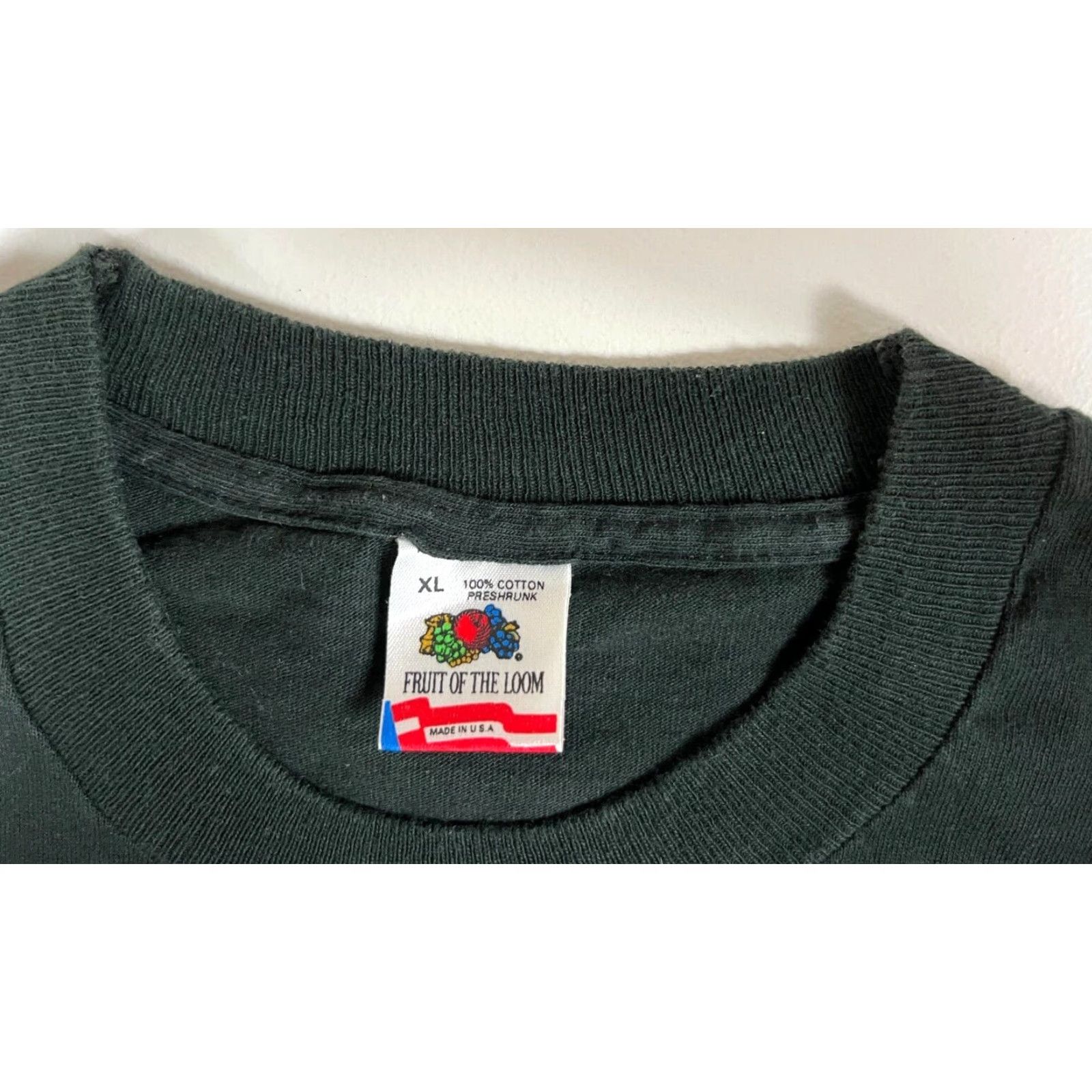 Fruit Of The Loom VINTAGE Fruit of the Loom Military T-Shirt Men XL Black 90s 100% Cotton Short Sleeve Crew Neck 1990s Desert Storm Man G Size US XL / EU 56 / 4 - 4 Thumbnail