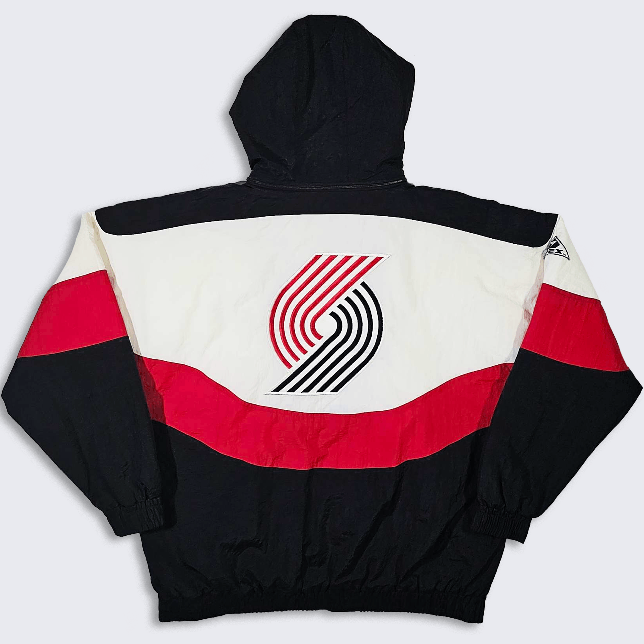 image of Portland Trail Blazers Vintage 90's Apex One Puffer Jacket in Black Red White, Men's (Size XL)