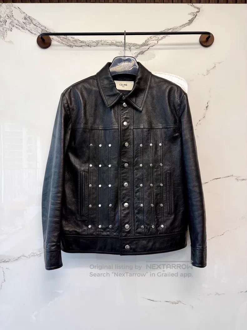 Celine CELINE Black Studs Leather Biker Jacket Size US L / EU 52-54 / 3 - 1 Thumbnail
