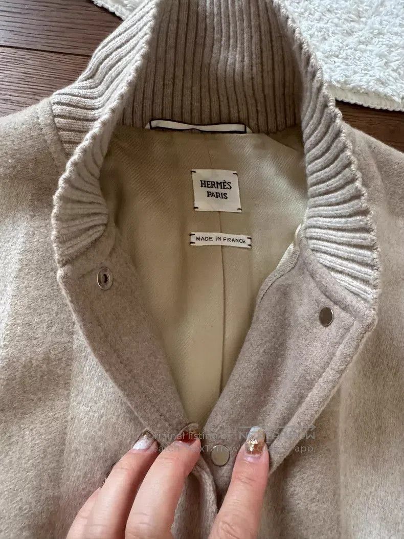 Hermes Hermes Leather and Cashmere Blended Jacket Size XS / US 0-2 / IT 36-38 - 4 Thumbnail