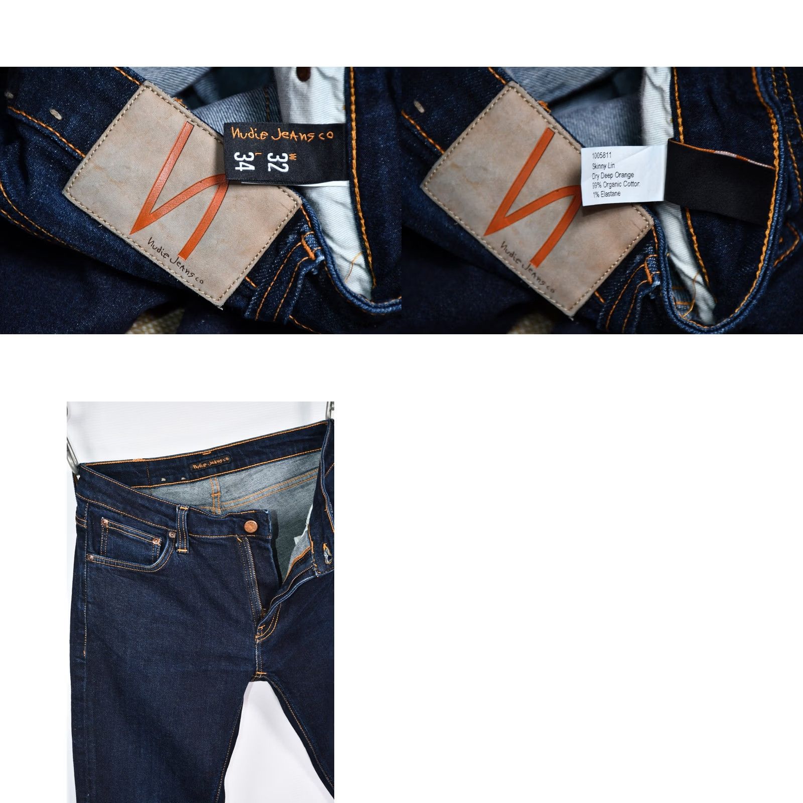 Nudie Jeans Nudie Jeans Skinny Lin Dry Deep Orange Jeans W32 L34 Men Slim 5-Pocket Denim Blue 99%Cotton 1%Elastane Regular Vintage No XS-XL Size US 32 / EU 48 - 8 Thumbnail