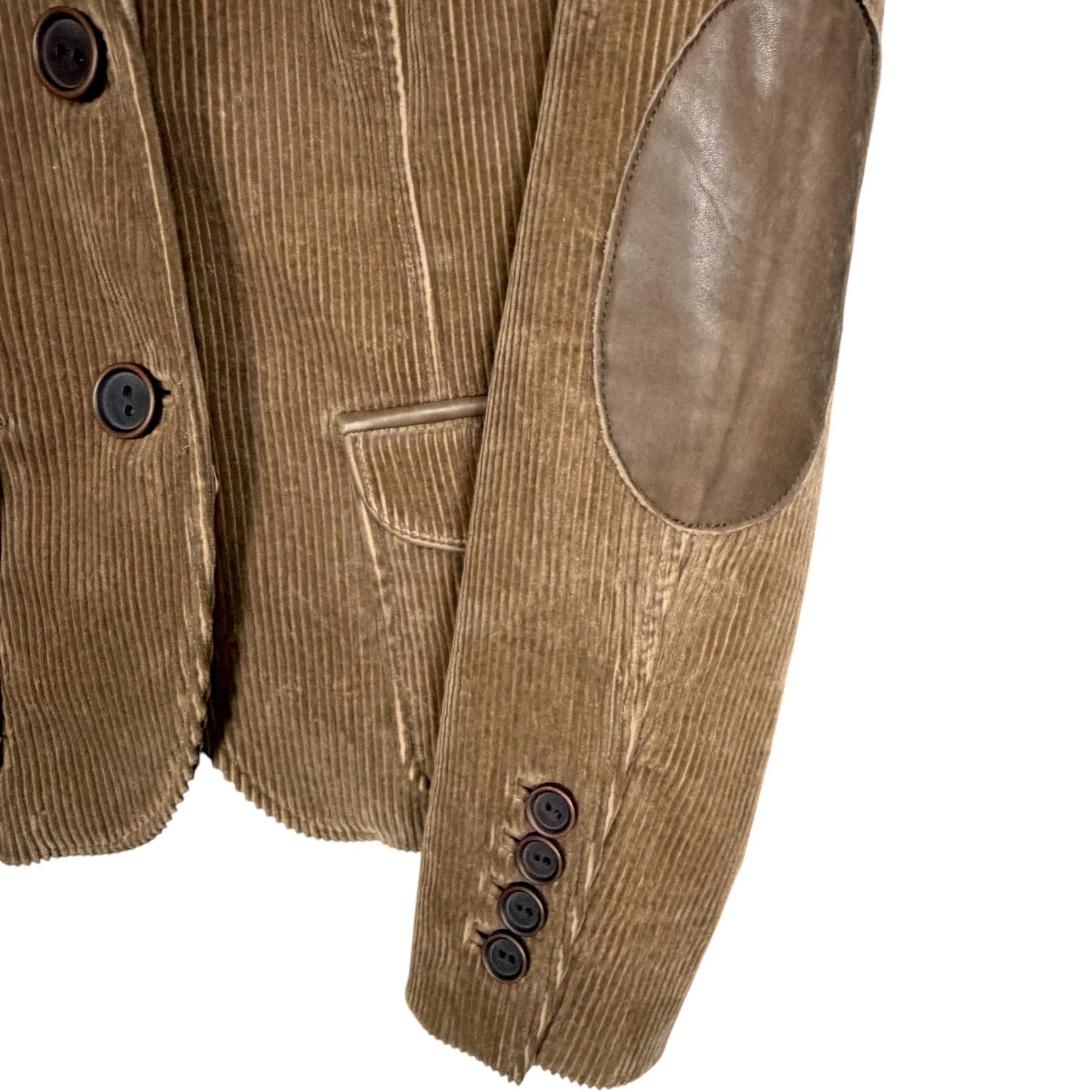 Zara Zara Basic Women's Small Brown Corduroy Blazer Elbow Patches Size S / US 4 / IT 40 - 5 Thumbnail