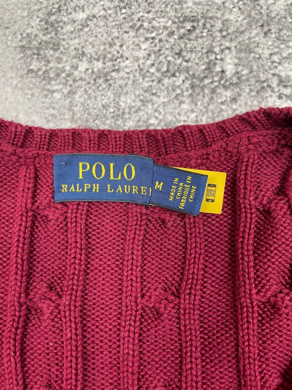 Polo Ralph Lauren Polo Ralph Lauren Women VintageCable Knit Sweater Red V-Neck Size M / US 6-8 / IT 42-44 - 4 Thumbnail