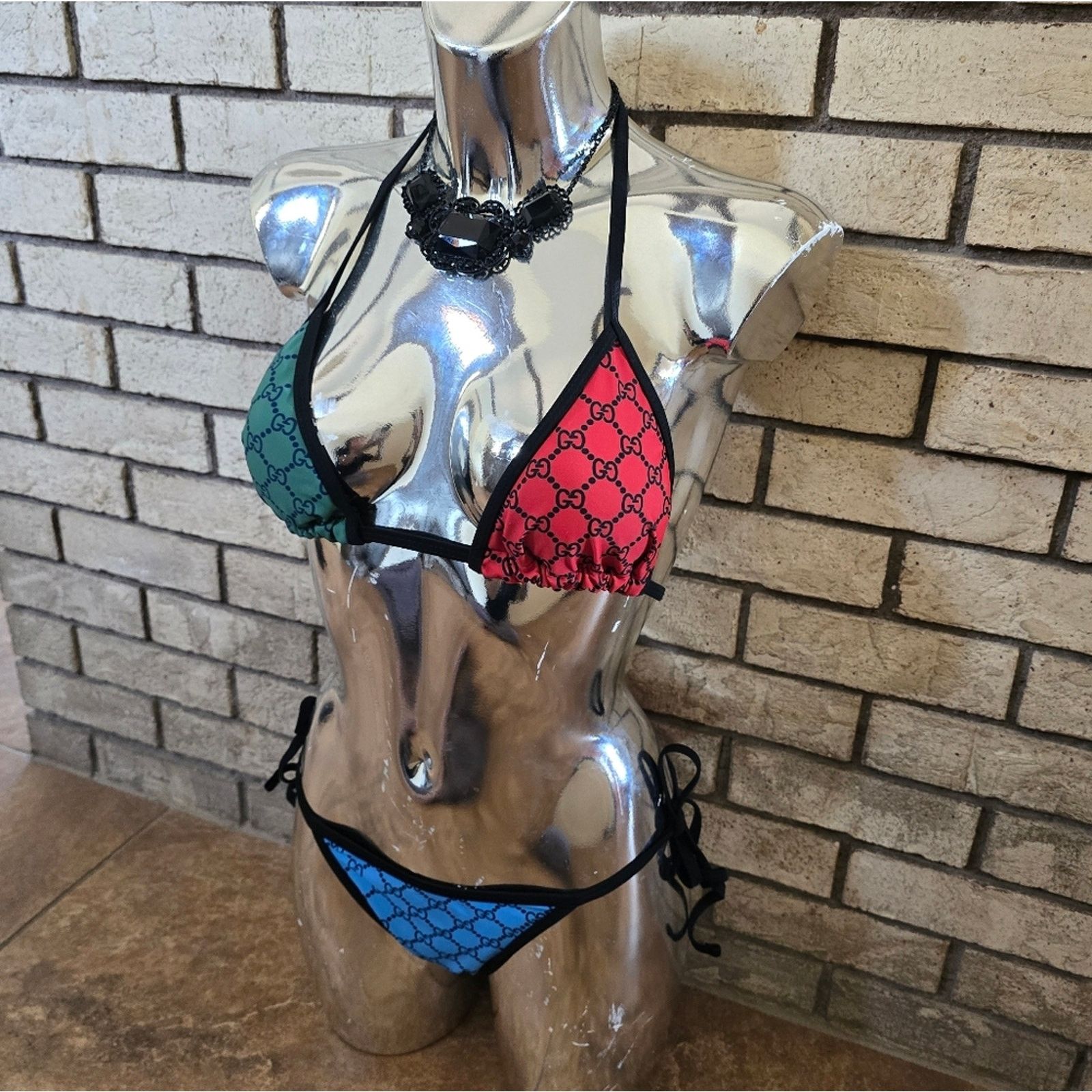 Gucci Multicolored | GUCCI | GG Monogrammed Bikini Set Size ONE SIZE - 2 Thumbnail