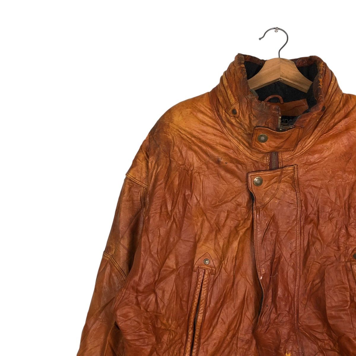 Marc Buchanan 🔥VINTAGE BOMBER LEATHER JACKET MARC BUCHANAN SPELL OUT Size US M / EU 48-50 / 2 - 9 Thumbnail