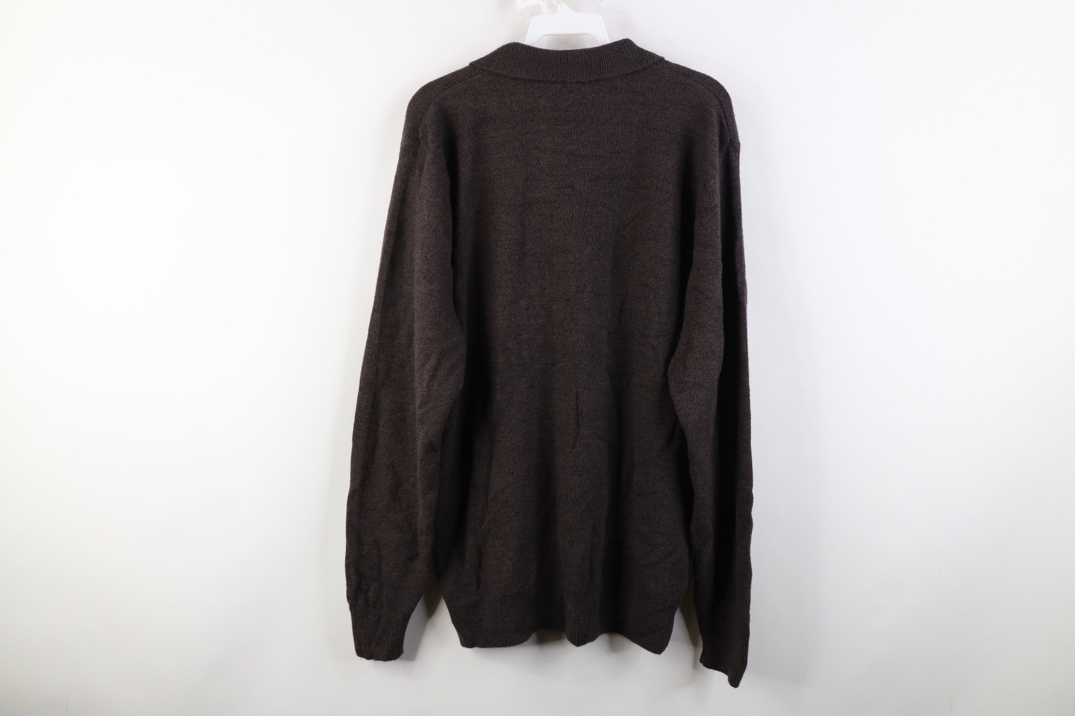 Vintage Vintage 90s Streetwear Collared Pullover Sweater Brown Size US M / EU 48-50 / 2 - 10 Thumbnail