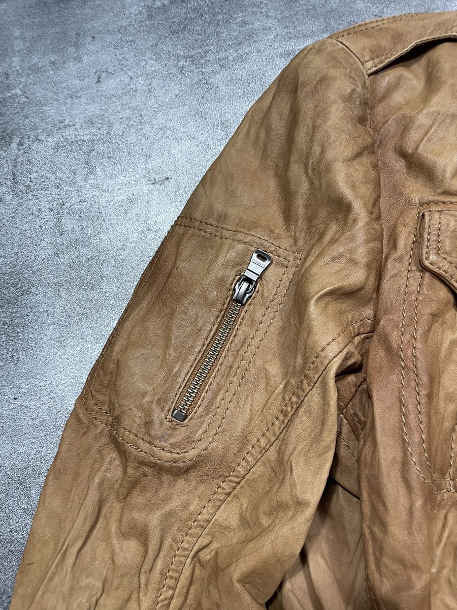 Vintage 🔥RARE🔥Vintage Y2K Genuine Real Leather Jacket Solid Rare Size US L / EU 52-54 / 3 - 17 Thumbnail