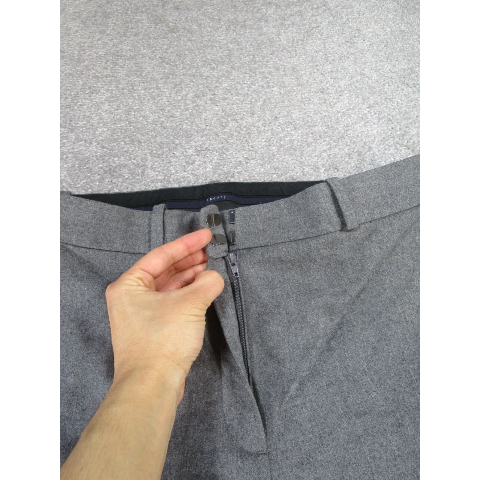 Theory Theory Dress Pants Womens 4 Harmina Pure Flannel Gray Wool Blend Stains Size 27" / US 4 / IT 40 - 5 Thumbnail
