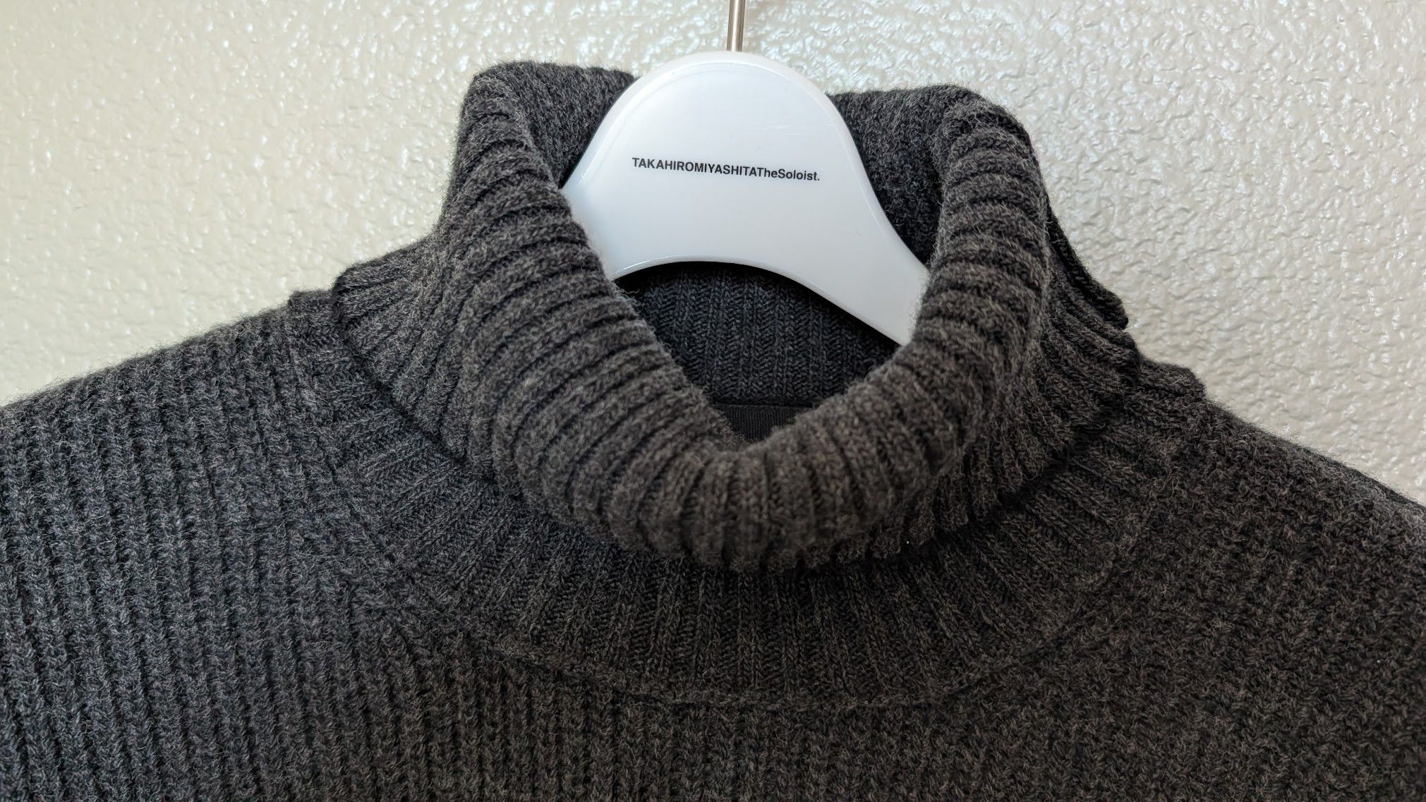 Isabel Benenato Grey & Black Dual Stitch Turtleneck 100% Virgin Wool Size US S / EU 44-46 / 1 - 2 Thumbnail