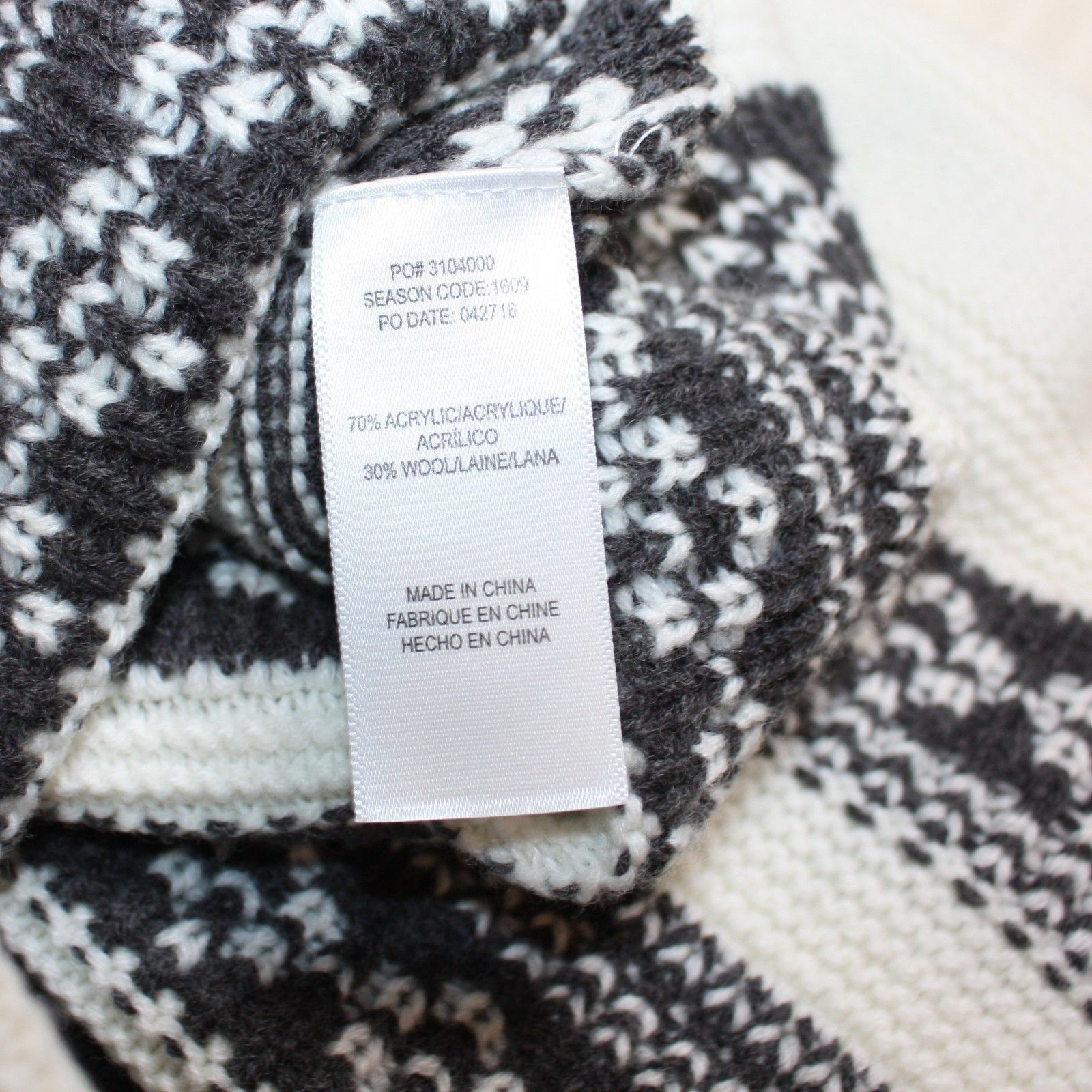 Splendid Asymmetric Intarsia-knit Cream Sweater MRSP $278 Size M / US 6-8 / IT 42-44 - 10 Thumbnail