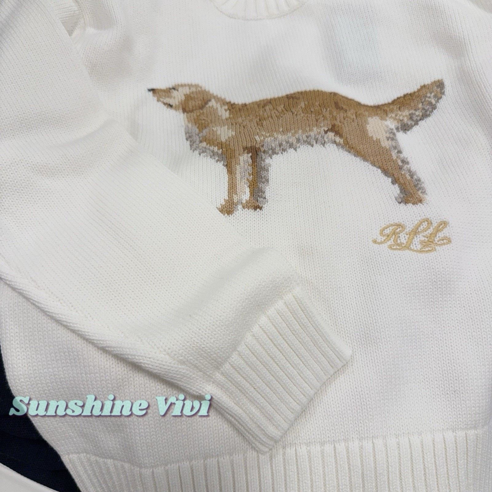 Polo Ralph Lauren NWT Polo Ralph Lauren Woman Cotton Dog Sweater Chalk XL Size XL / US 12-14 / IT 48-50 - 3 Thumbnail