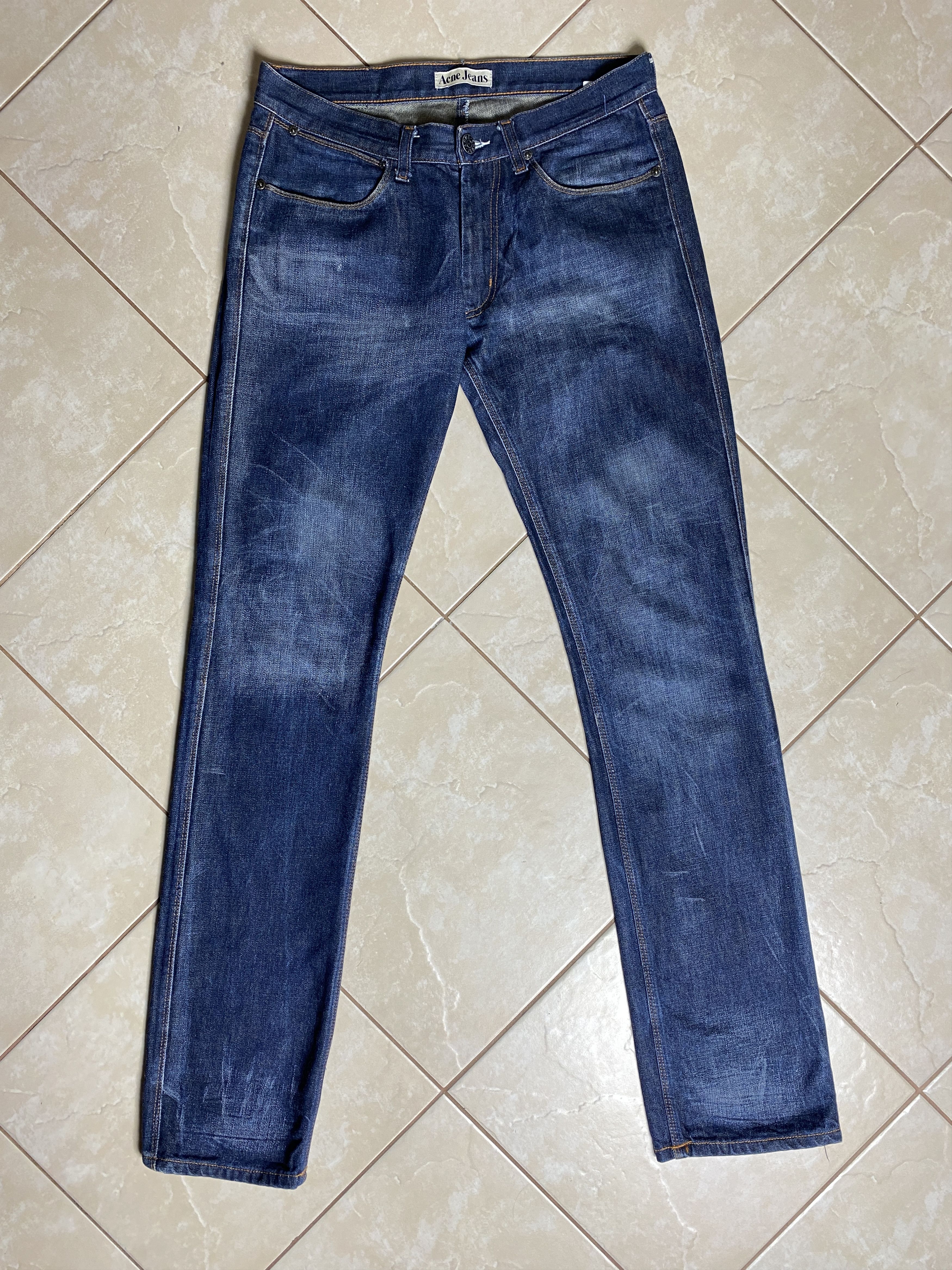 Image of Acne Studios Navy Washed Jeans Denim, Men's (Size 31)