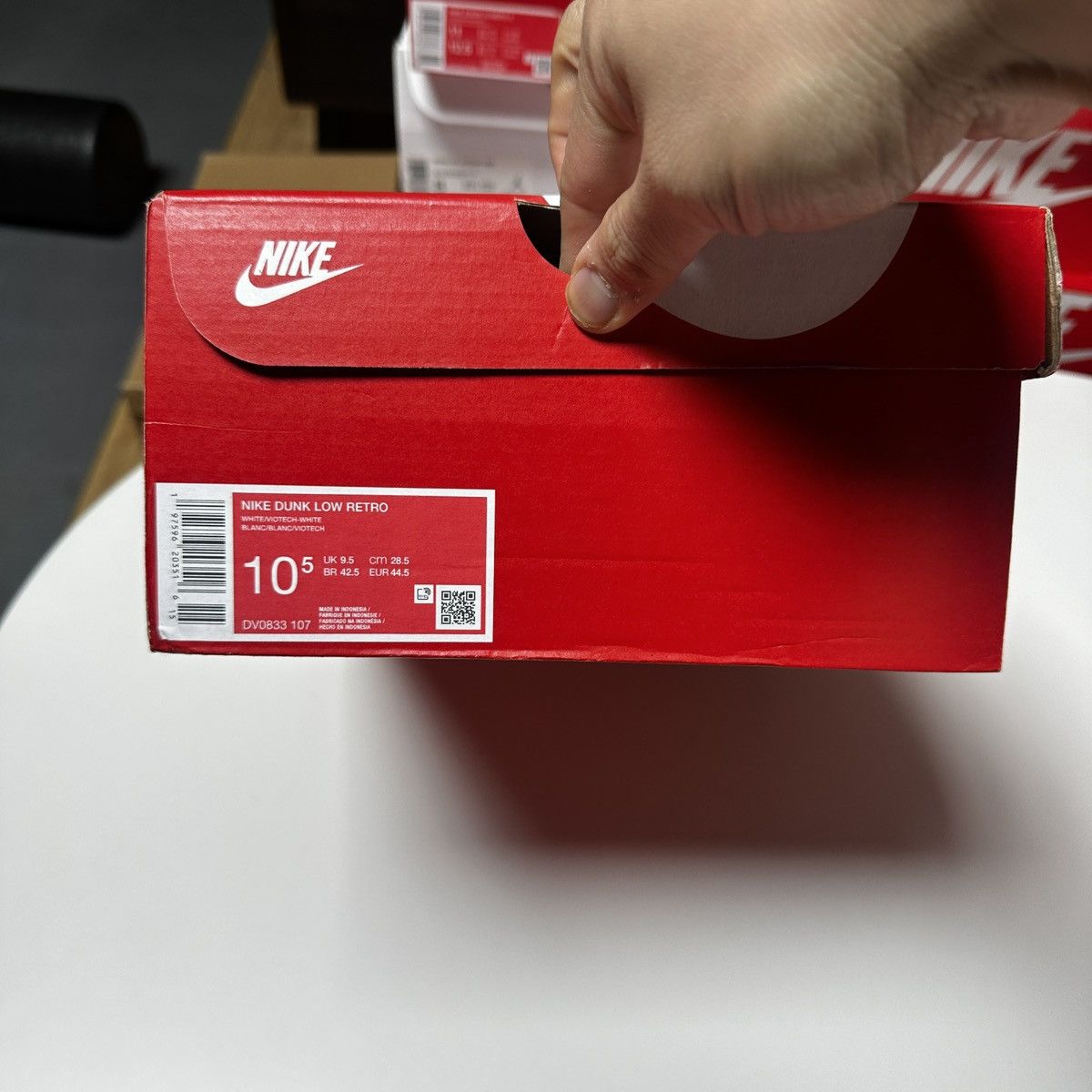 Nike **NEW** Size 10.5 US Men Nike DUNK LOW RETRO VIOTECH WHITE Size US 10.5 / EU 43-44 - 12 Thumbnail