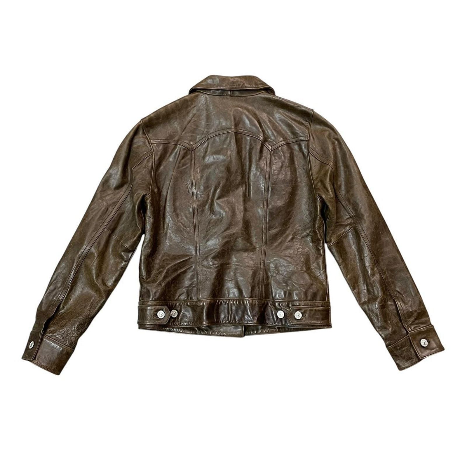 Gap VTG 2002 Y2K brown grunge indie boho Gap leather jacket S Size S / US 4 / IT 40 - 3 Thumbnail