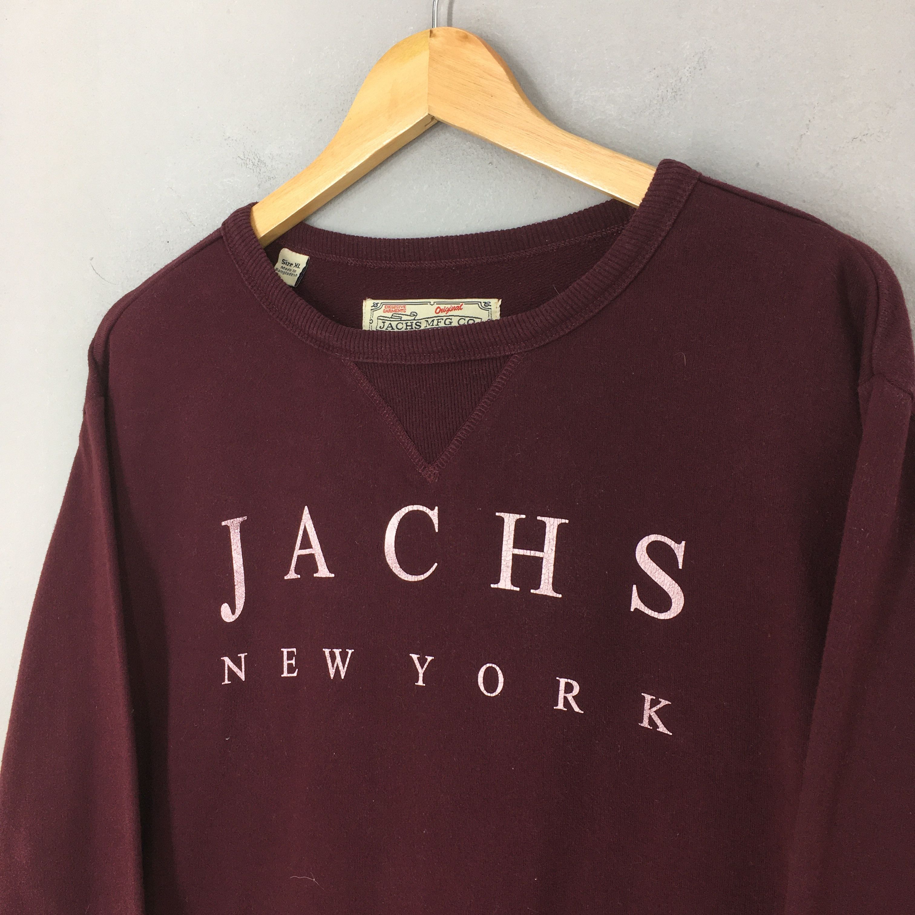 J.A.C.H.S. Mfg. Co. × JACHS NY × Vintage Vintage Jachs New York Maroon Sweatshirt XLarge Size US XL / EU 56 / 4 - 3 Thumbnail