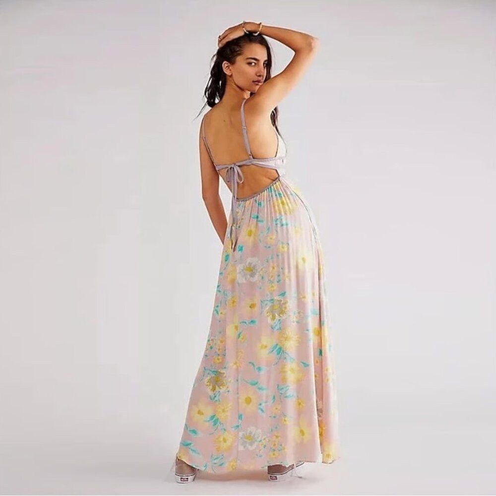 Free People NWT New $148 Free People Wisteria Maxi Light Combo Dress Si Size L / US 10 / IT 46 - 2 Thumbnail