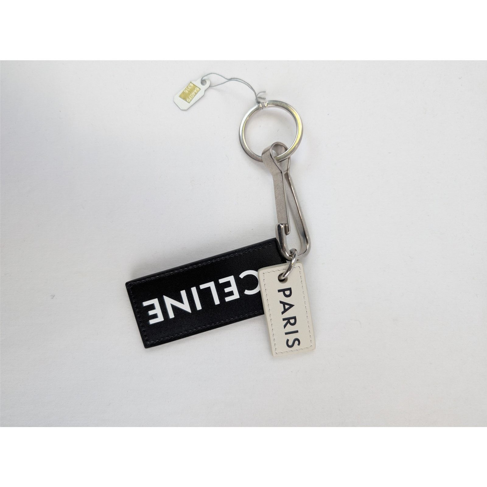 Celine o1rshd1 Size: OS / Paris Tag Keyring in Black / White Size ONE SIZE - 1 Thumbnail