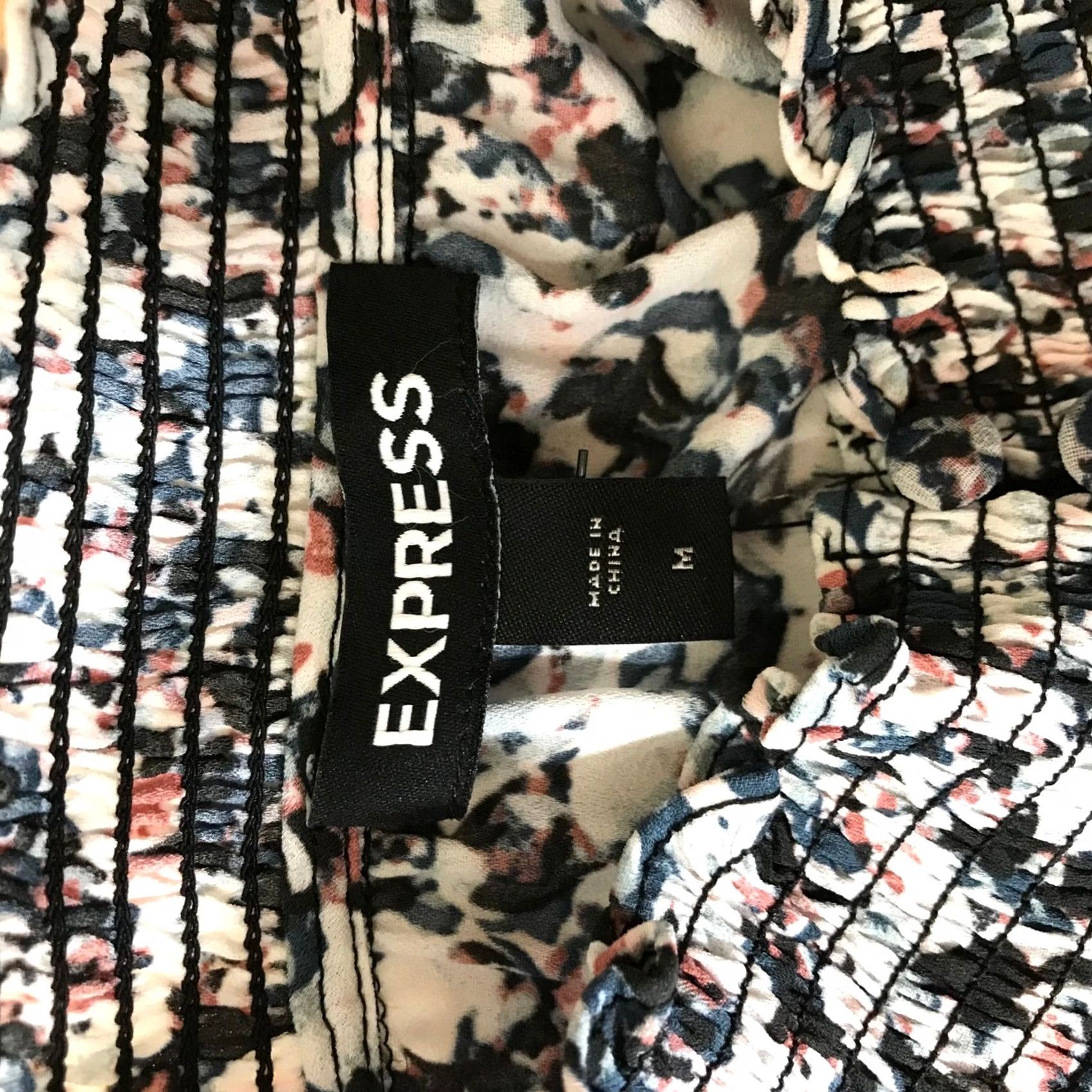Express Express Halter Midi Dress Women's Abstract Floral Smocked Hi-Low Multicolor Black White M Size M / US 6-8 / IT 42-44 - 7 Thumbnail