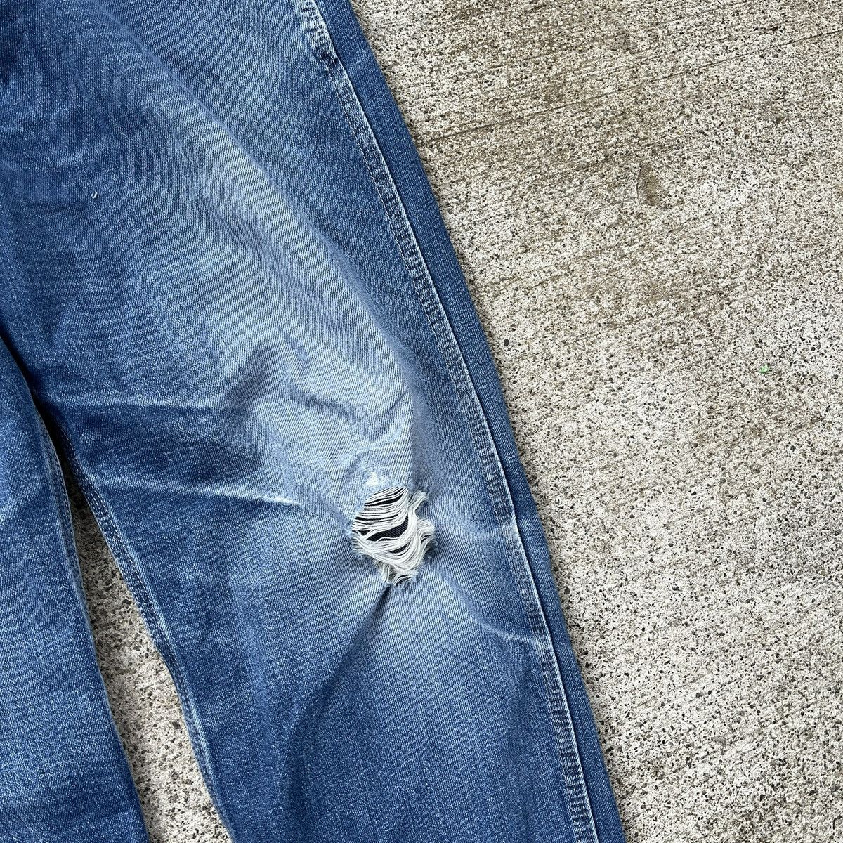 Japanese Brand Vintage Faded Distressed Jeans 38x32 90’s Y2K Size US 38 / EU 54 - 3 Thumbnail