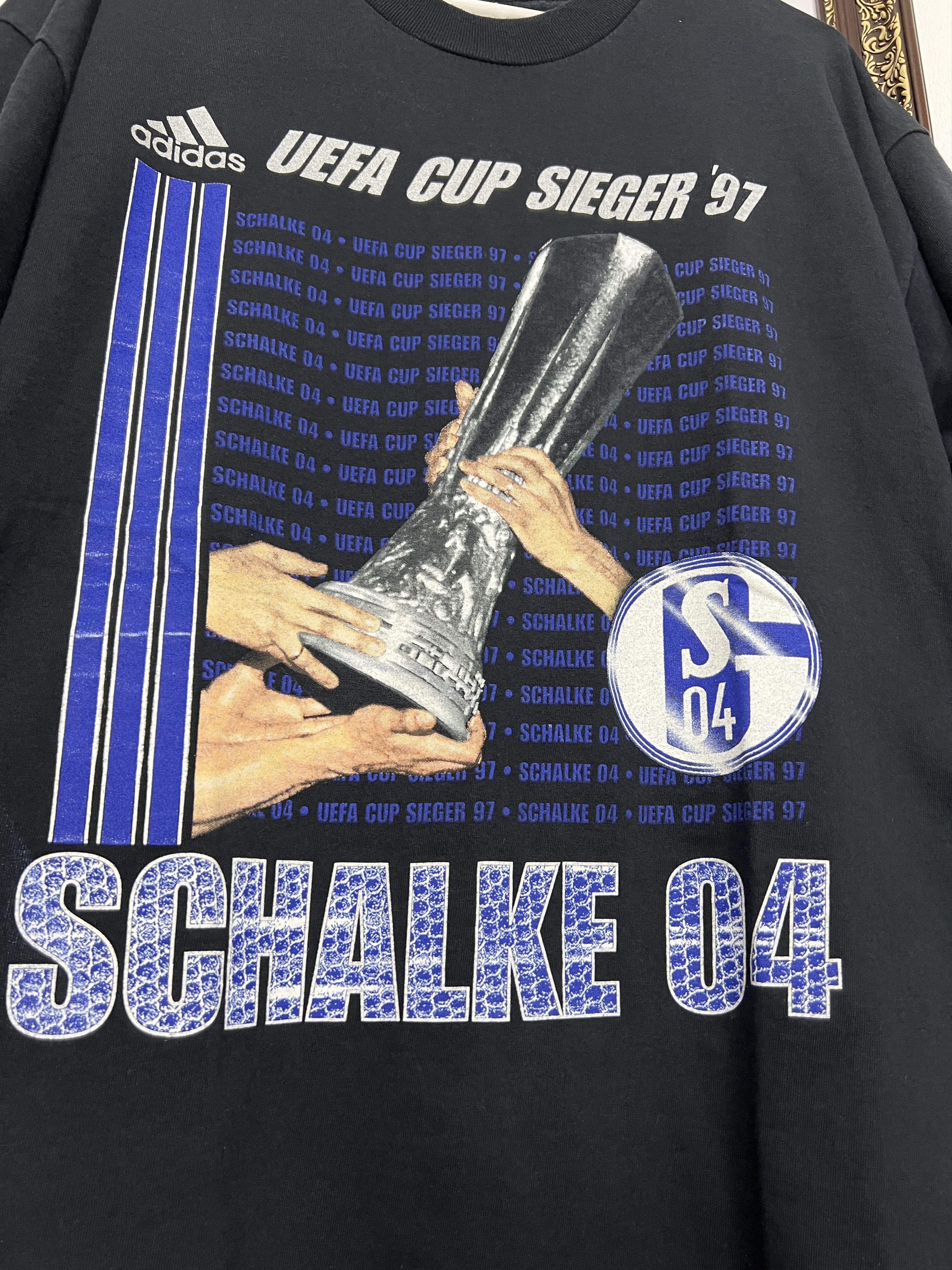 Adidas Vintage FC Schalke 04 Football Shirt EUFA Cup Jersey Trikot Size US L / EU 52-54 / 3 - 4 Thumbnail
