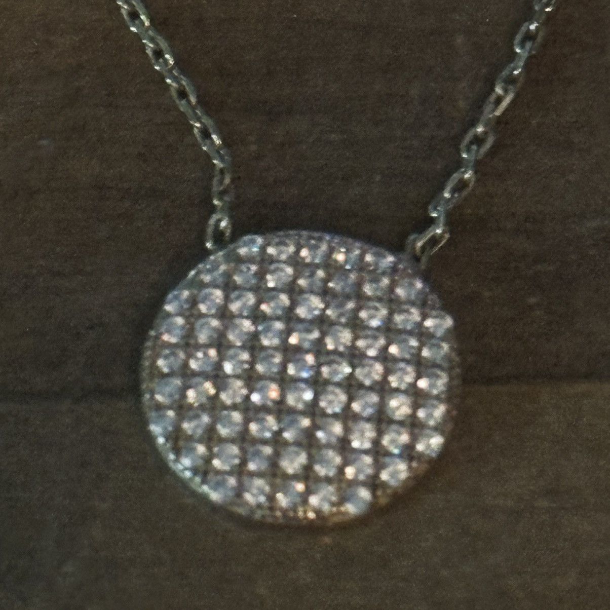 Other Dainty 925 gold layered pave crystal disc necklace Size ONE SIZE - 4 Thumbnail
