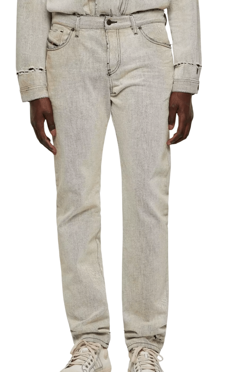 D-KRAS 09A53 W34/L30 Slim Painted Light Denim Jeans 40156