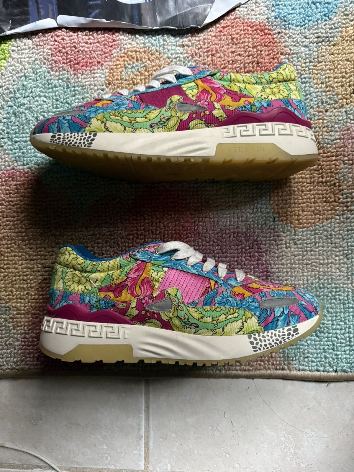Versace Versace Men's Barocco-Print Canvas Runner Sneakers Size US 13 / EU 46 - 2 Thumbnail