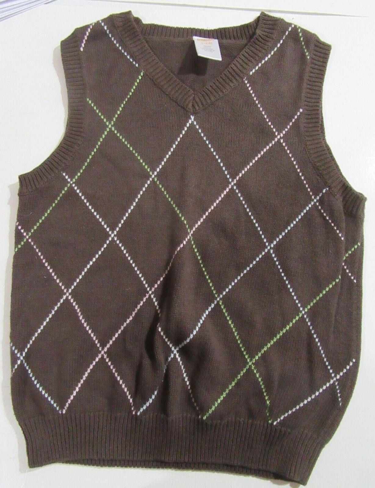 Designer Gymboree Small 5 - 6 Boys Sweater Vest Argyle Brown EUC Size ONE SIZE - 1 Thumbnail