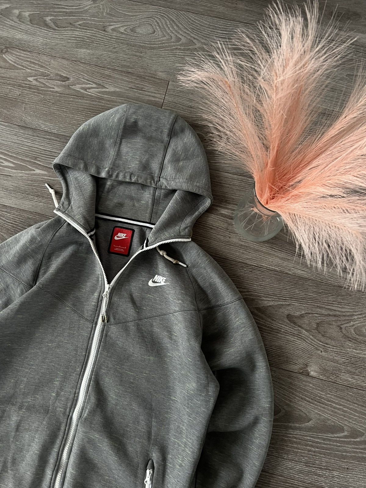 Designer × Nike ‼️Nike Tech Fleece Gray/Green Monochrome Zip Hoodie‼️ Size US L / EU 52-54 / 3 - 6 Thumbnail