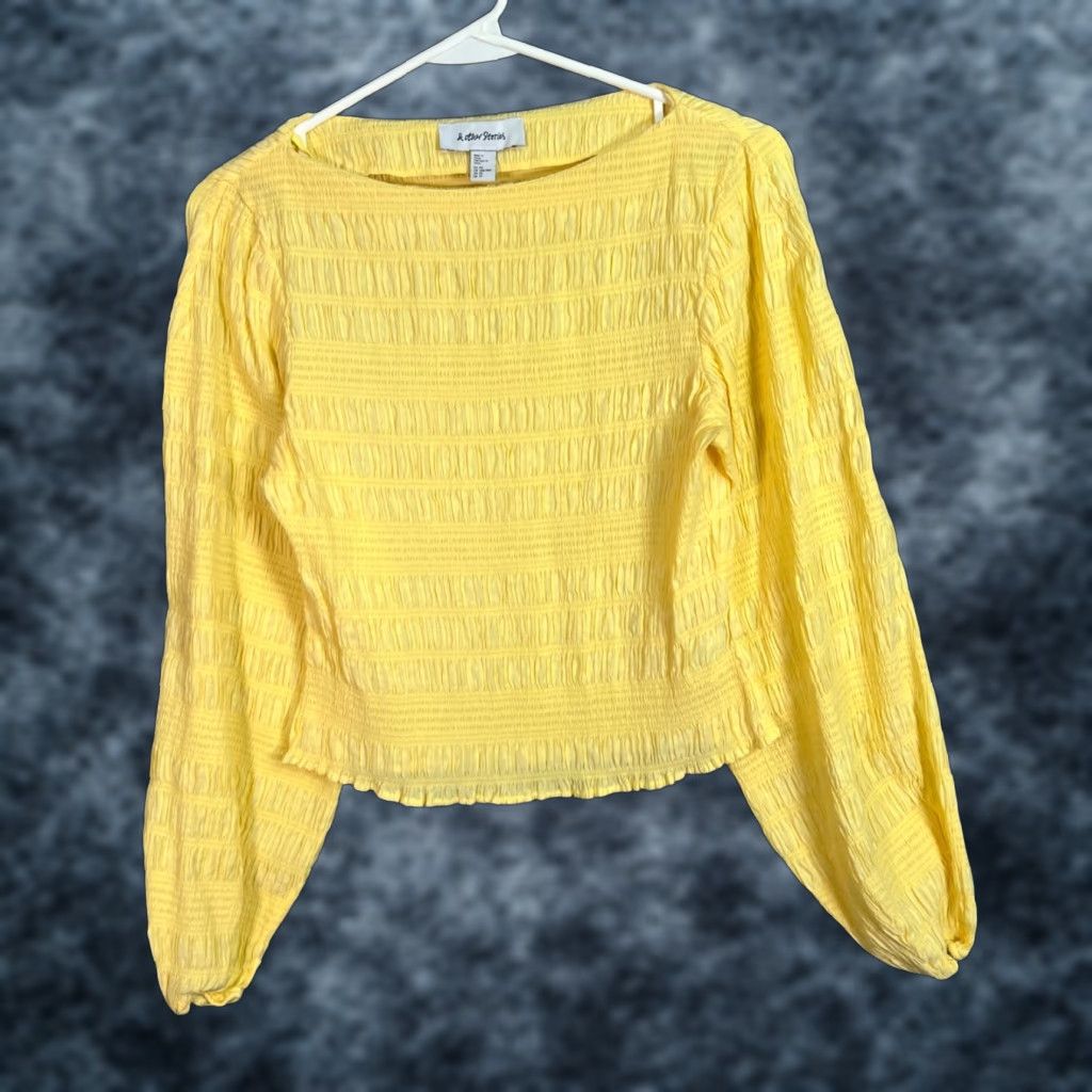 & Other Stories VINTAGE & Other Stories Womens XS Yellow Smocked Long Sleeve Top Size XS / US 0-2 / IT 36-38 - 1 Thumbnail