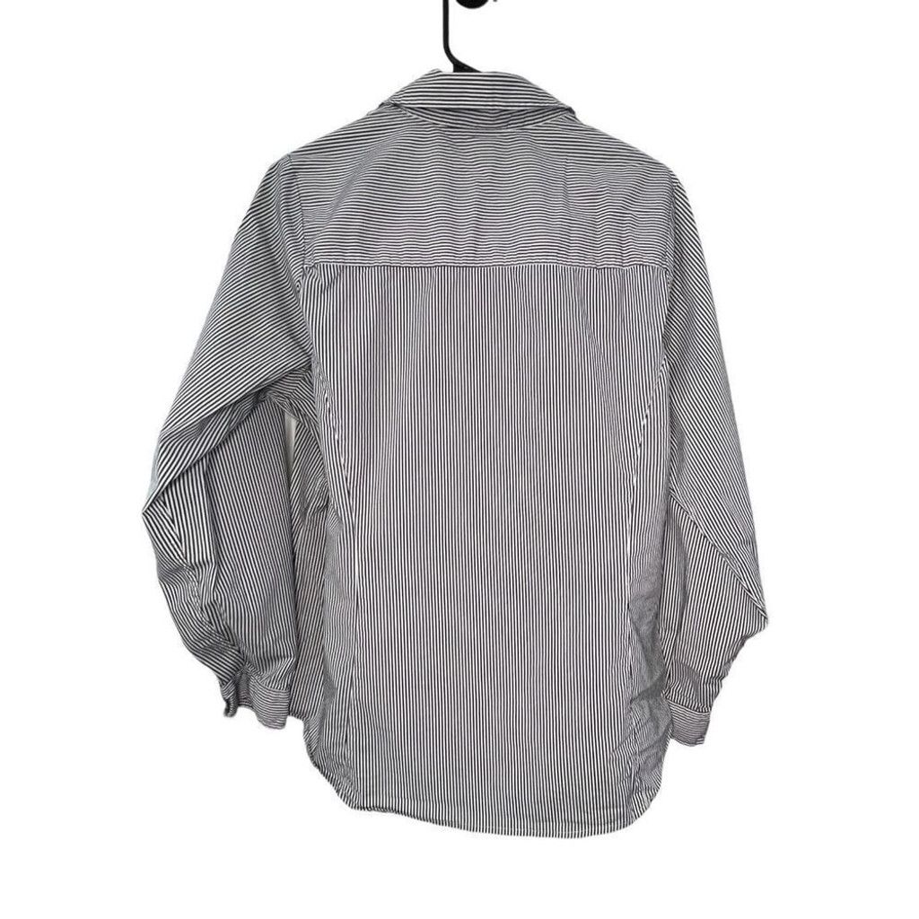 Torrid Torrid Black and White Pinstripe Button Up Long Sleeve Top Size XL / US 12-14 / IT 48-50 - 3 Thumbnail