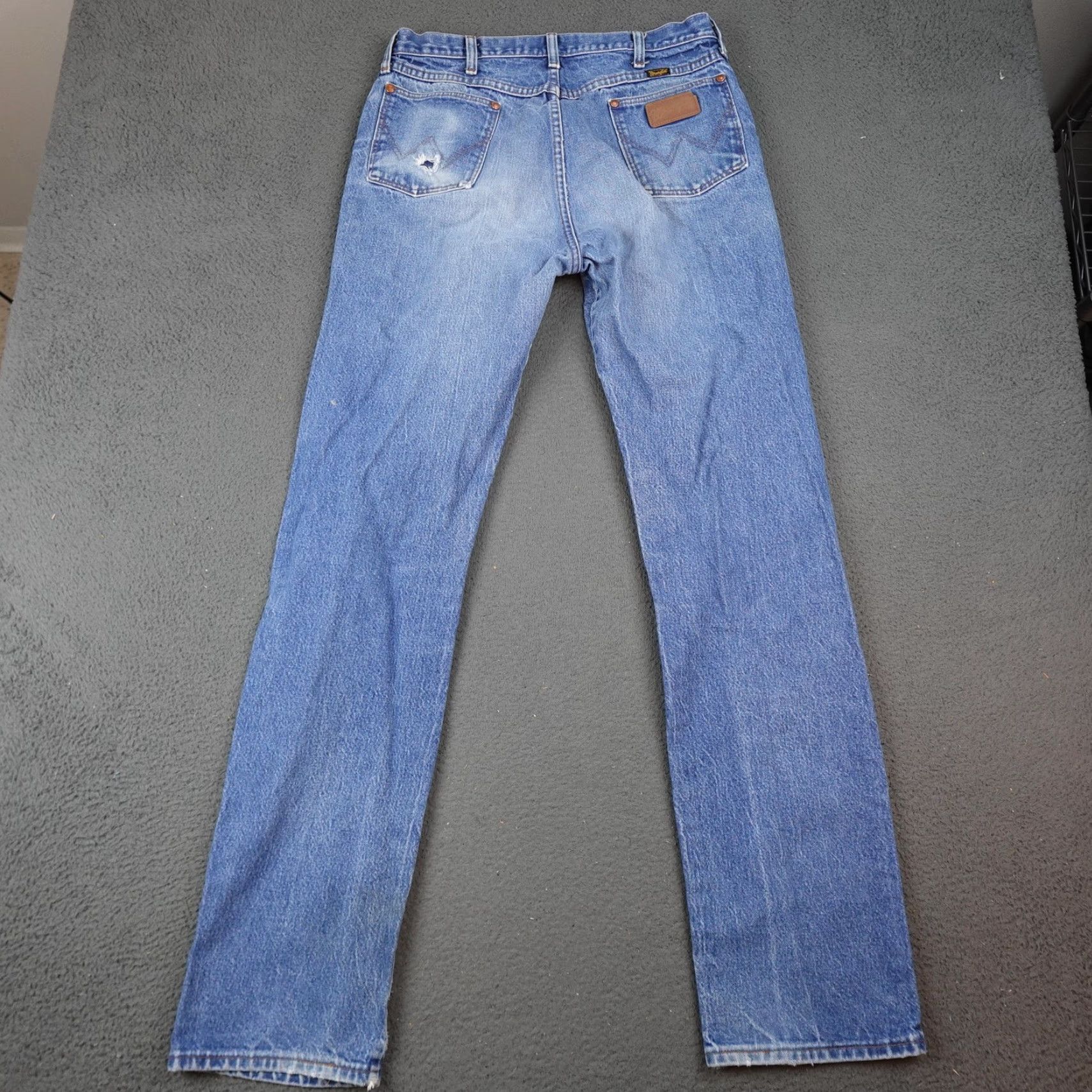 Wrangler VINTAGE Wrangler Jeans Mens 36x35 Denim Blue Western Cowboy Whiskered Size US 32 / EU 48 - 5 Thumbnail