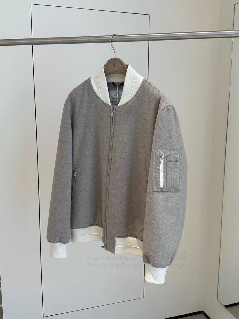 Brunello Cucinelli Brunello Cucinelli Men's Colorblocked Baseball Jacket Padd Size US M / EU 48-50 / 2 - 2 Thumbnail