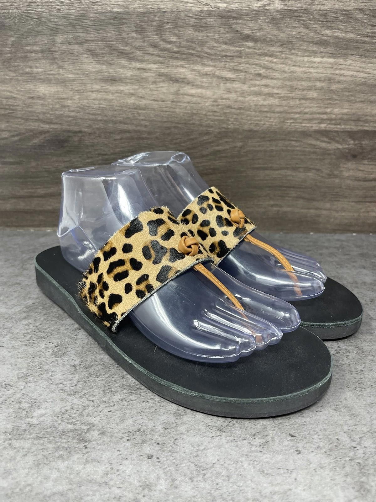Other Sseko Sandals Womens Size 9 T Strap Leopard Print Black Size US 9 / IT 39 - 4 Thumbnail