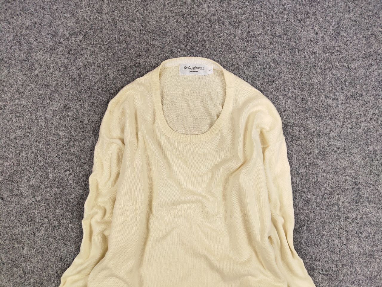 Yves Saint Laurent Vintage Yves Saint Laurent yellow big Logo Light Sweater Size US M / EU 48-50 / 2 - 8 Thumbnail