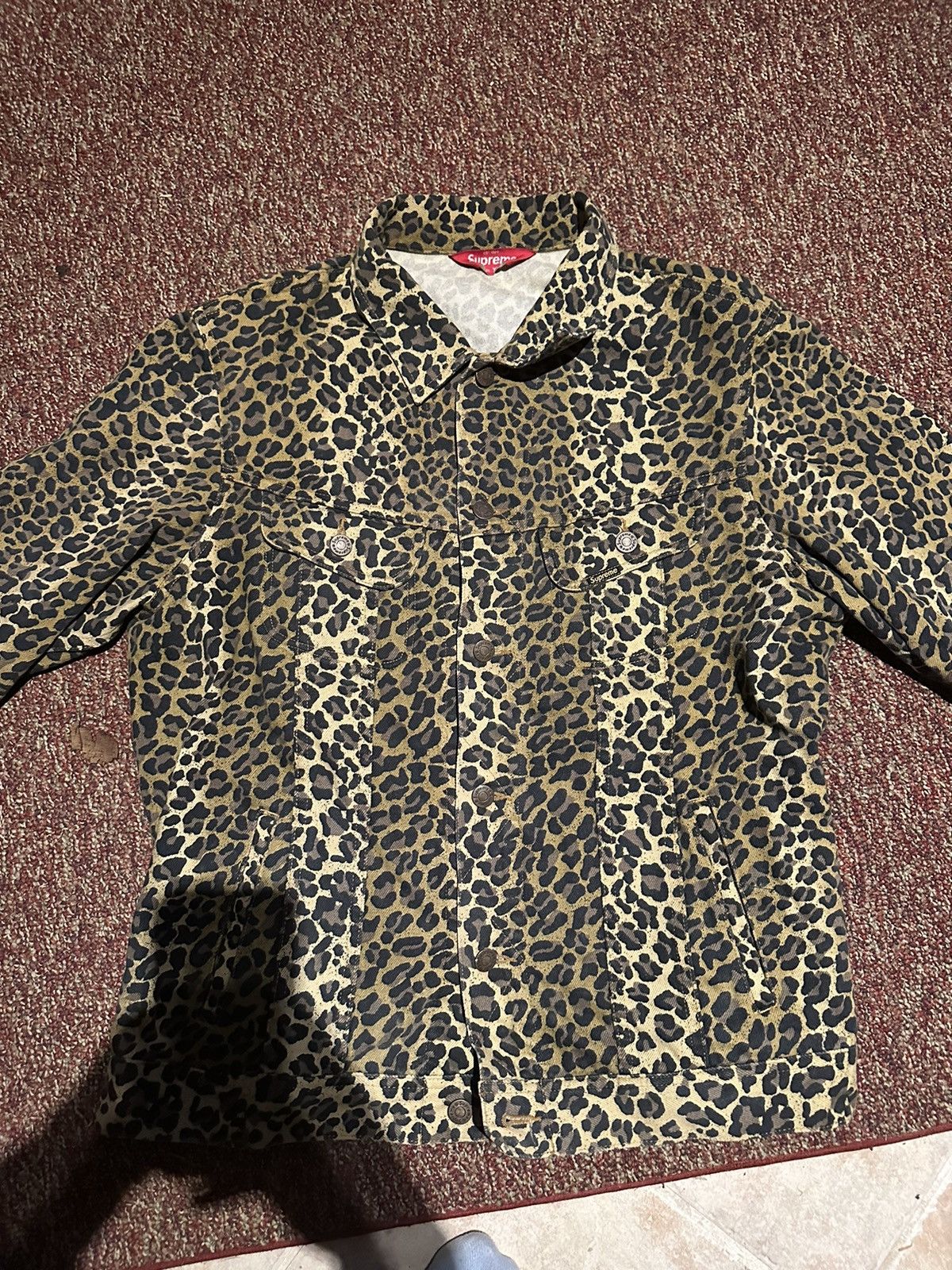 Supreme SS15 Supreme Leopard Denim Jacket | Grailed
