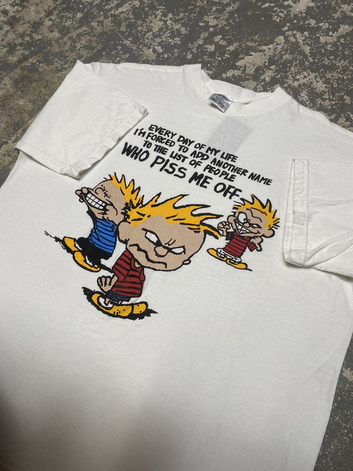 Japanese Brand × Vintage Vintage Calvin And Hobbes People Who Piss Me Off 90s Tshirt Size US L / EU 52-54 / 3 - 8 Thumbnail