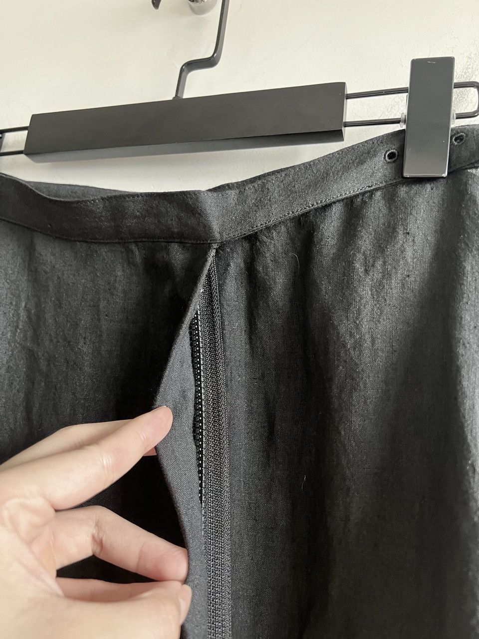 Yohji Yamamoto Yohji Yamamoto Femme Linen Asymmetrical Zip Flare Wrap Skirt Size 29" - 4 Thumbnail