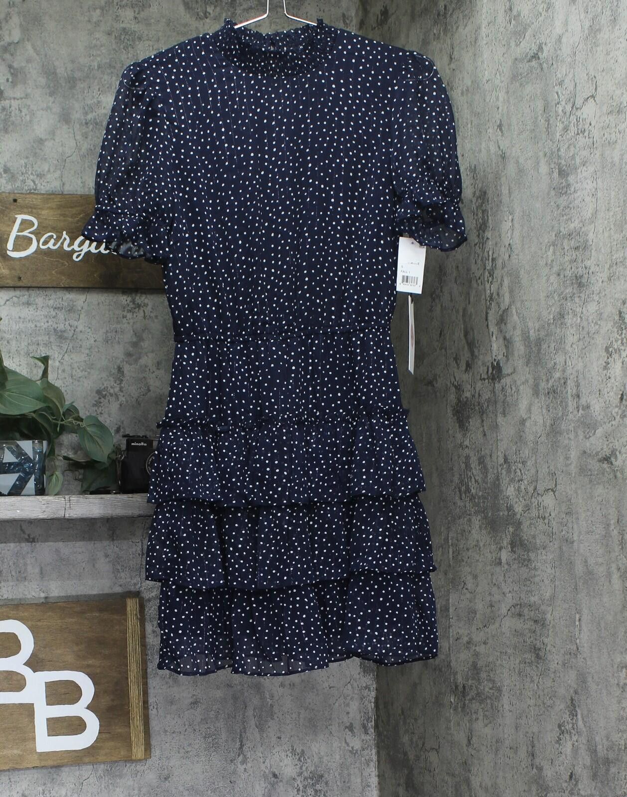 Other Nwt Crystal Doll Sleeve Fit Flare Dress Navy Blue / White S Size S / US 4 / IT 40 - 1 Thumbnail