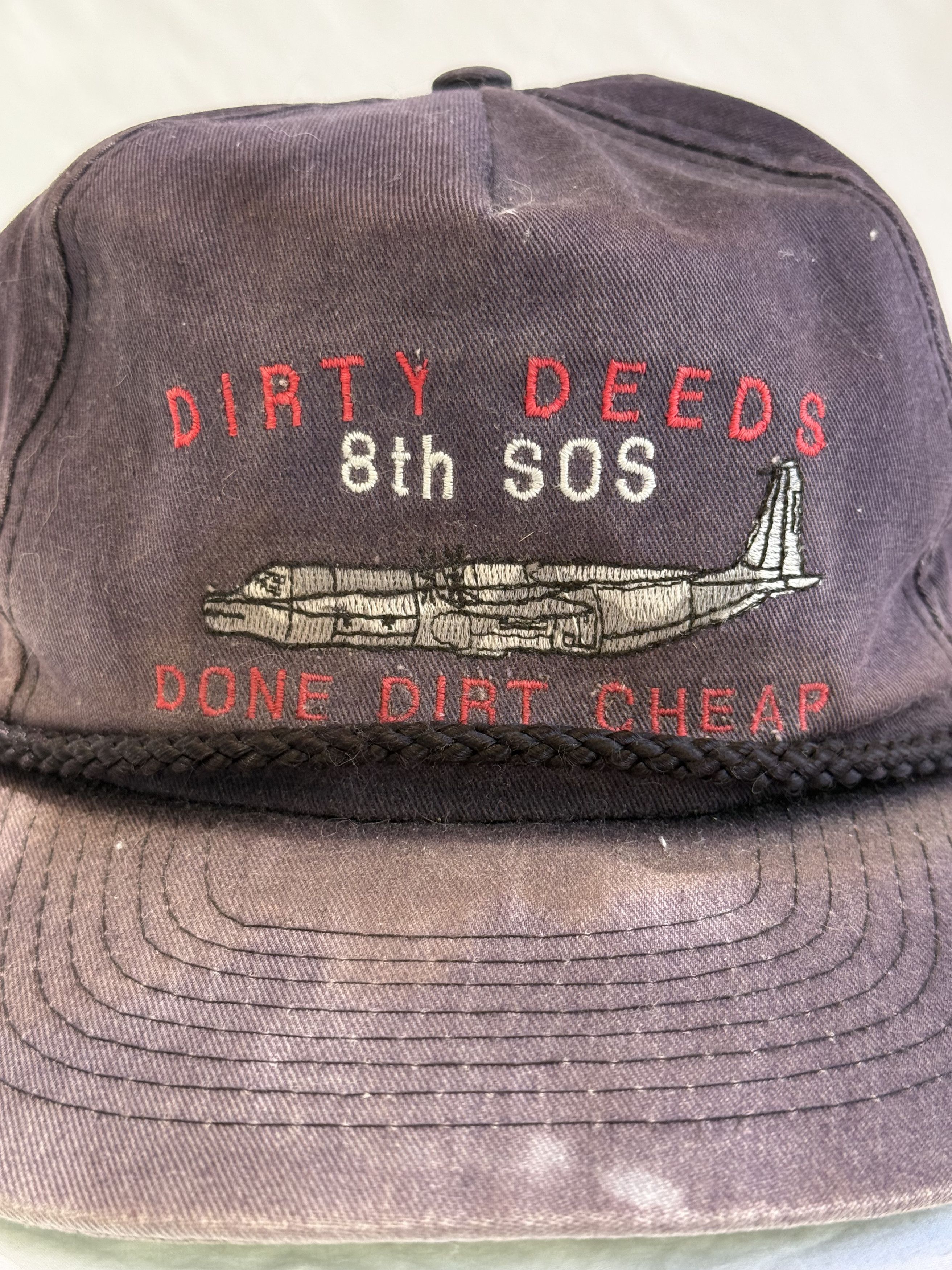 Vintage 'Dirty Deeds Done Dirt Cheap' Vietnam War Snapback Hat Size ONE SIZE - 4 Thumbnail