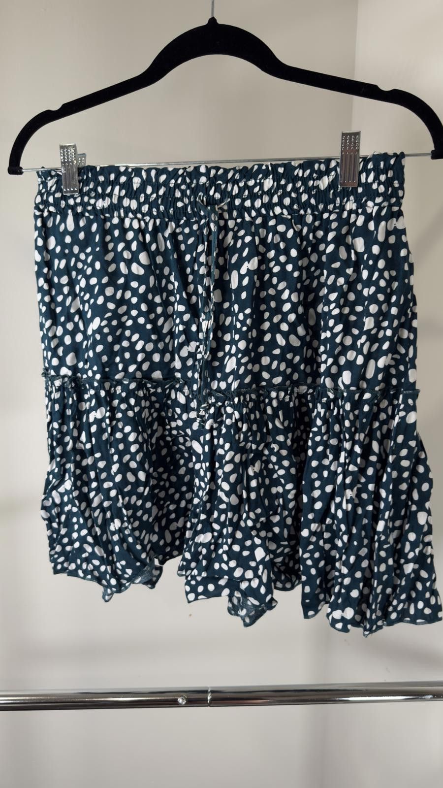 Allsaints Ally Women's Tiered Skirt with White Polka Dot Pattern Size 32" / US 10 / IT 46 - 1 Thumbnail