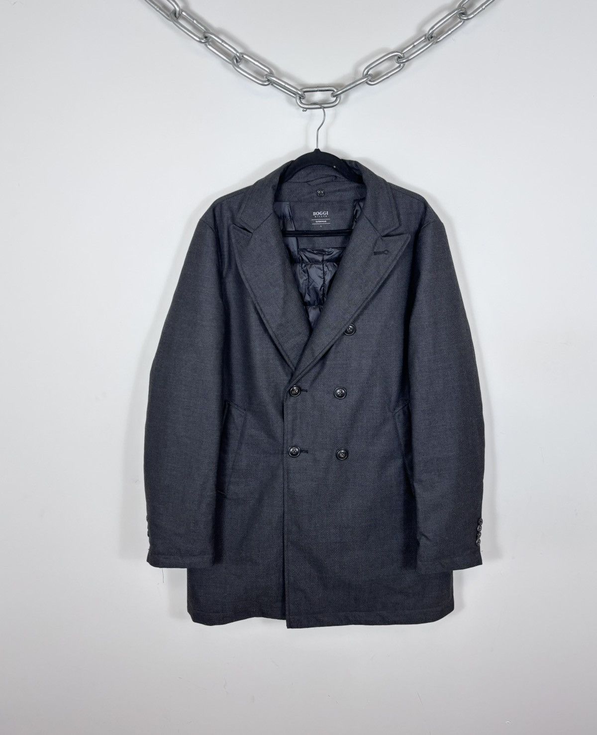 Boggi Boggi Milano Men’s Gray Water Repellent Down Wool Coat Size US L / EU 52-54 / 3 - 1 Thumbnail