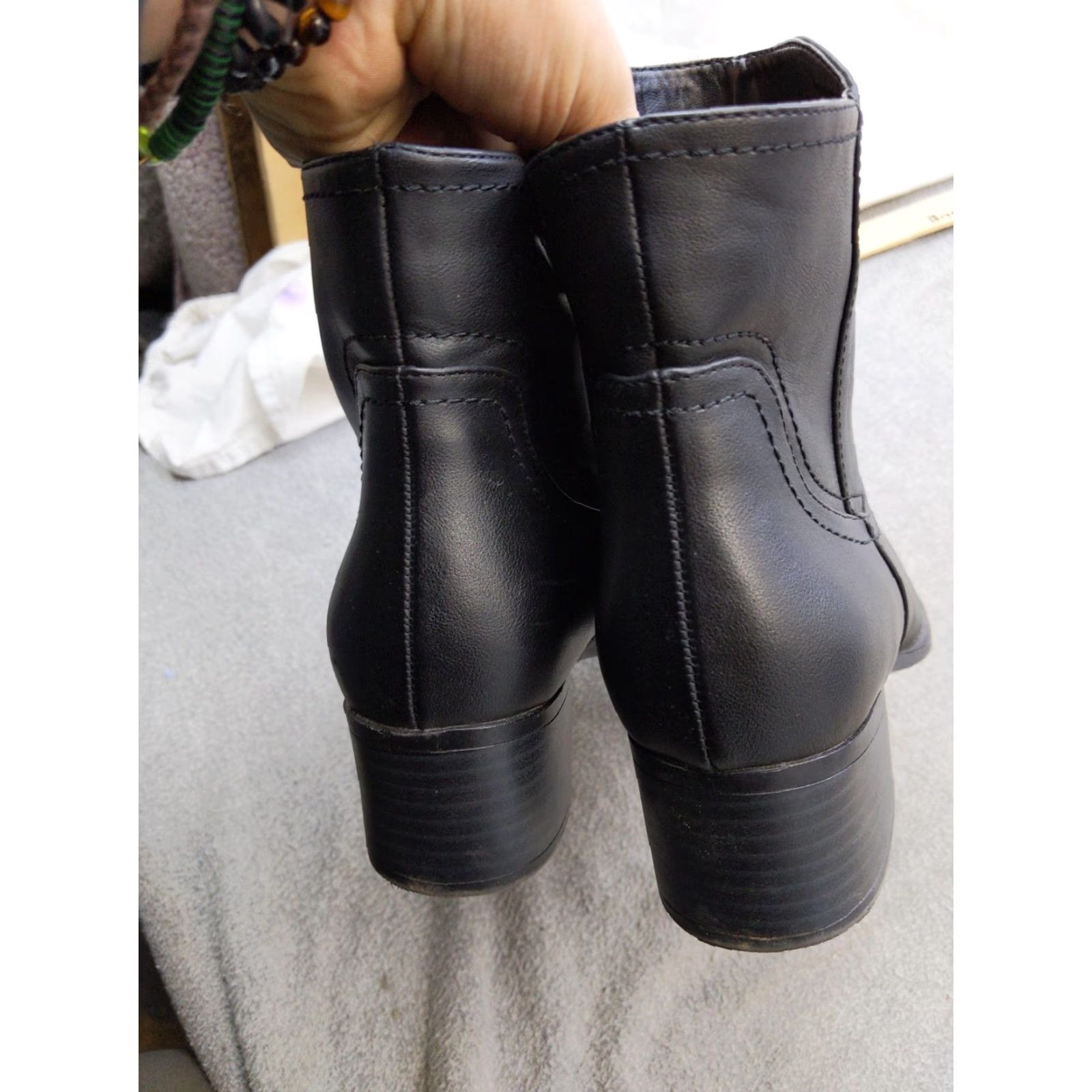 Naturalizer Naturalizer Kelby Boots Womens US 8M Black Ankle Booties Block Heel Zip Shoes Size US 8 / IT 38 - 6 Thumbnail