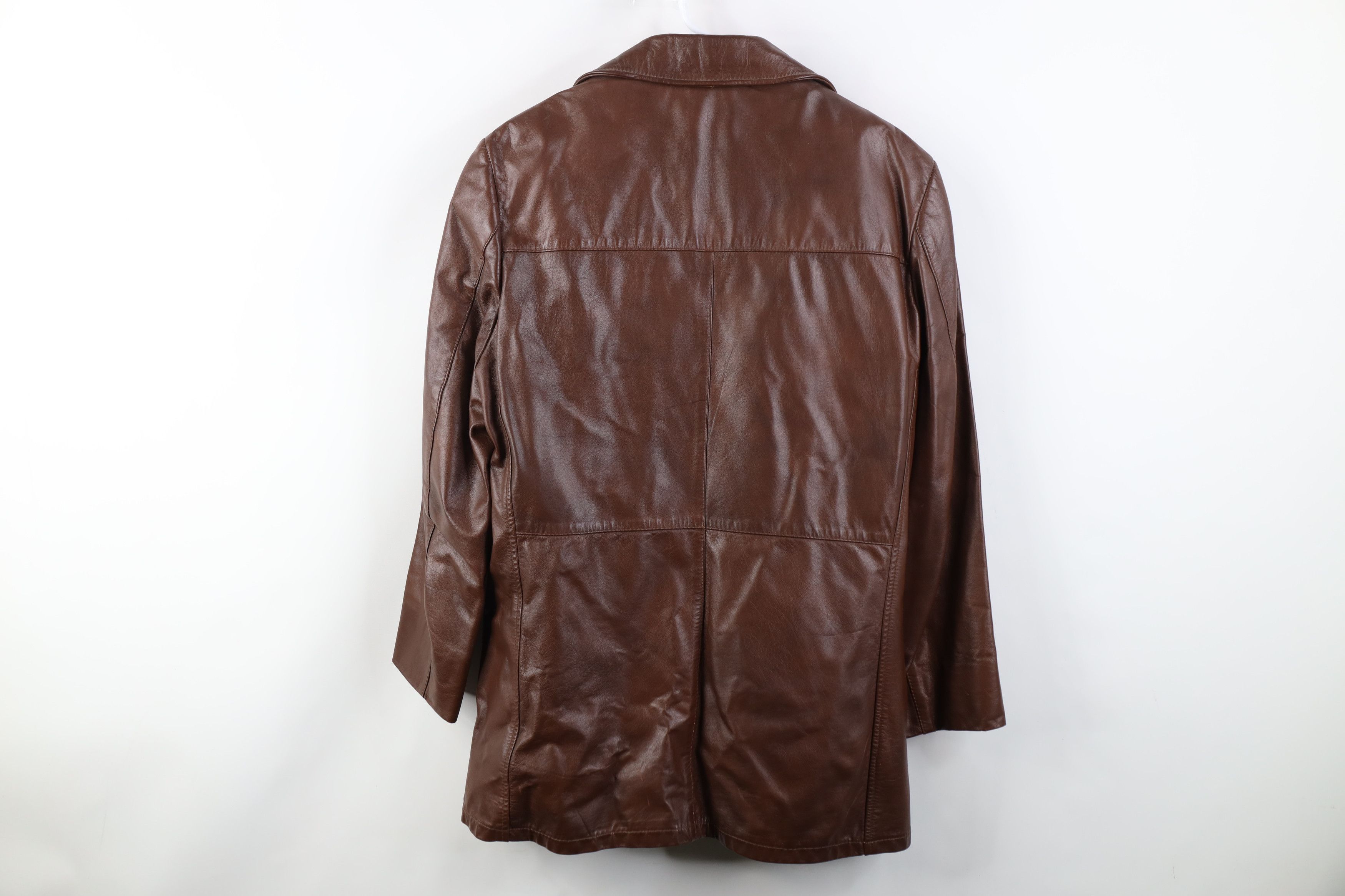 Vintage Vintage 70s Streetwear Full Button Collared Jacket Brown USA Size US L / EU 52-54 / 3 - 14 Thumbnail