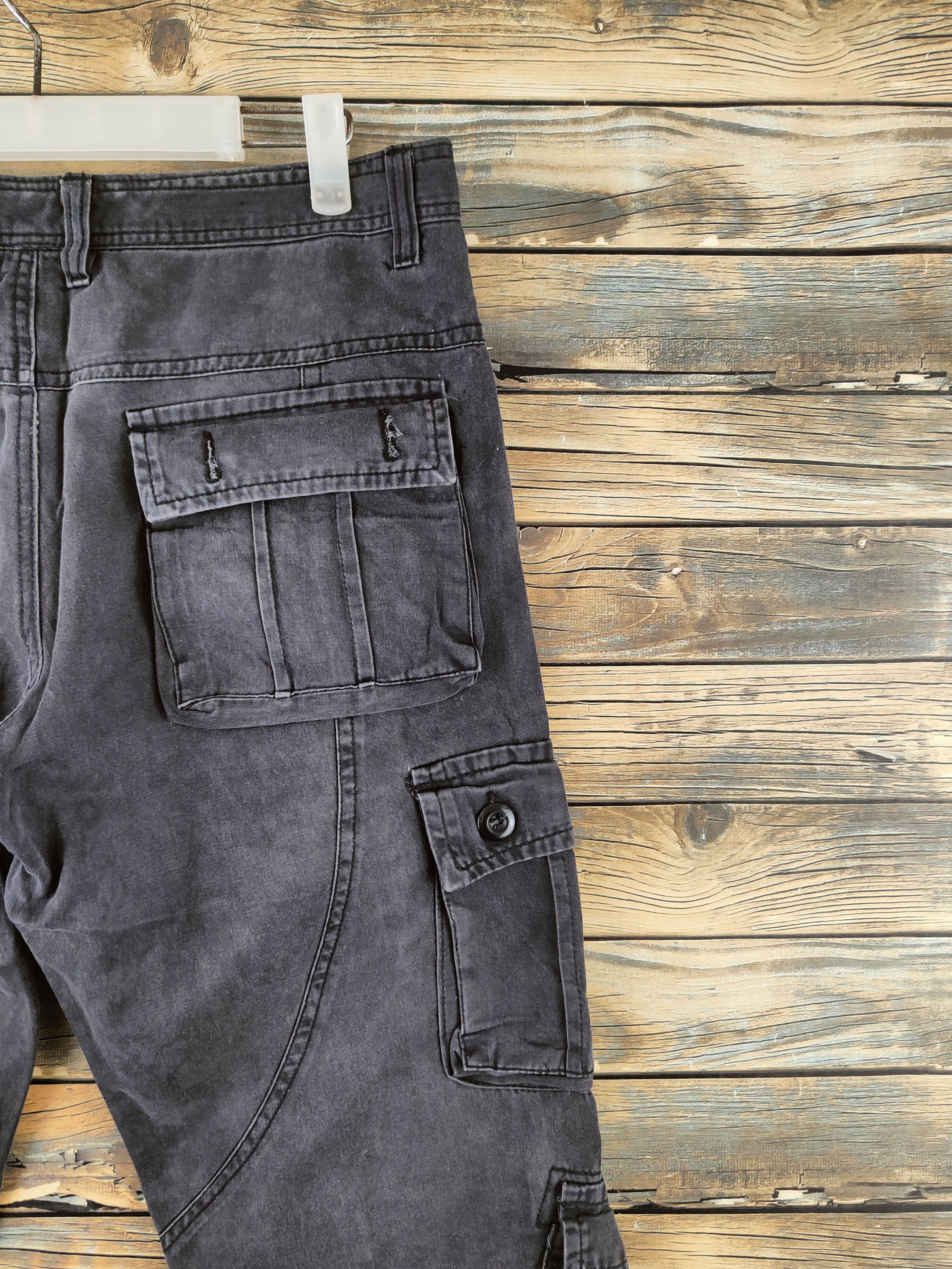 Japanese Brand DL Japan faded Black utility tactical Cargo Pants #46-953 Size US 32 / EU 48 - 11 Thumbnail