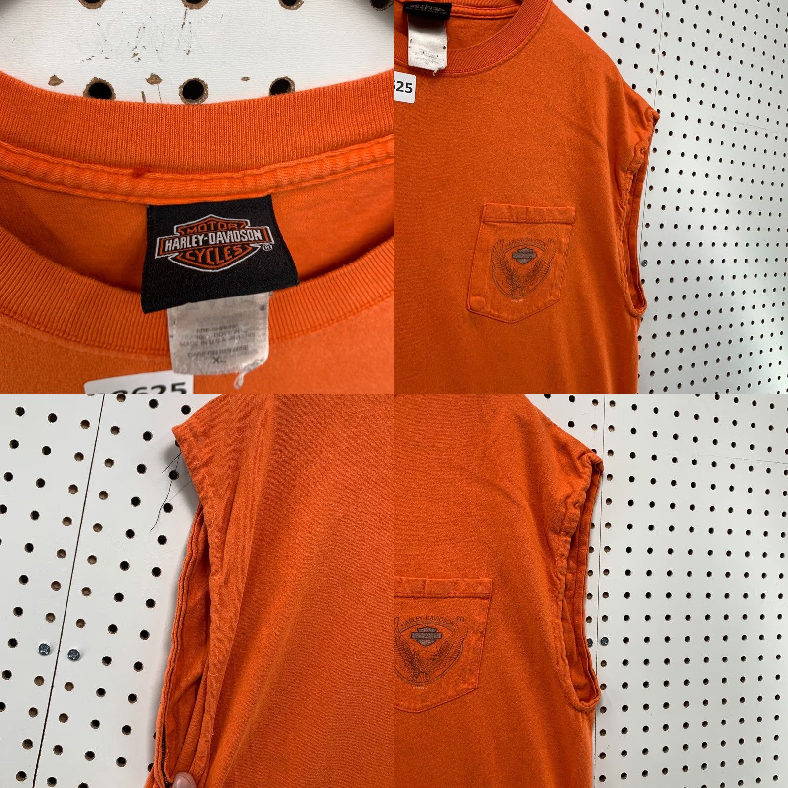 Harley Davidson VINTAGE Harley-Davidson Orange Pocket Shirt Mens XL Sleeveless Memphis 22x29 Orange Pocket Harley-Davidson Mens XL Orange Sleeveless Memphis 22x29 Size US XL / EU 56 / 4 - 9 Thumbnail