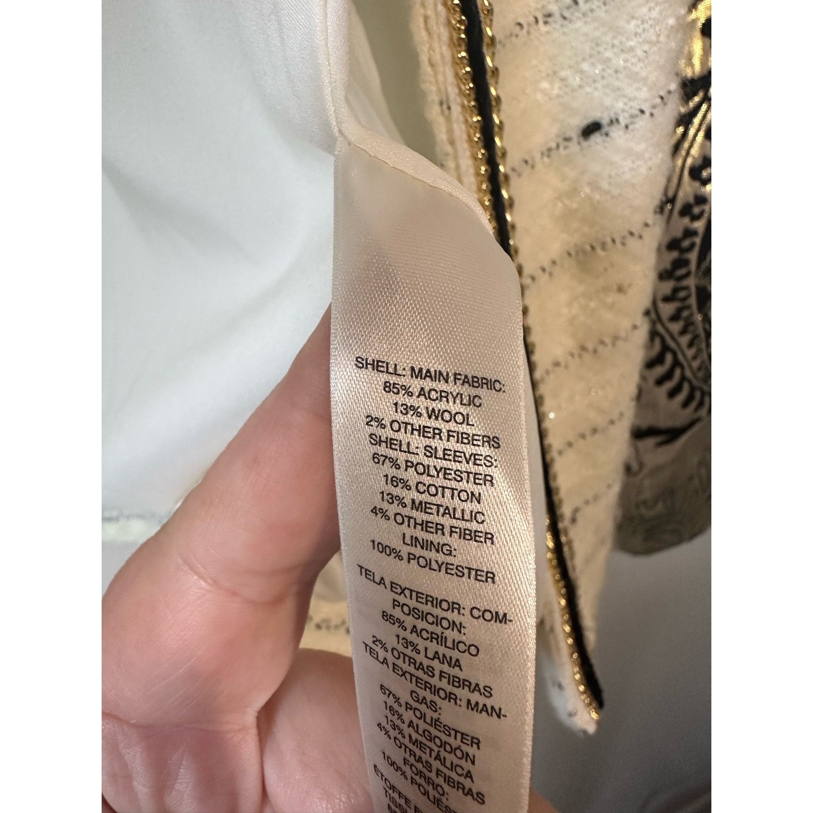 Chicos Chicos Sz 4 Jacket Brocade Sleeve Black Gold Embellishment Size XS / US 0-2 / IT 36-38 - 9 Thumbnail